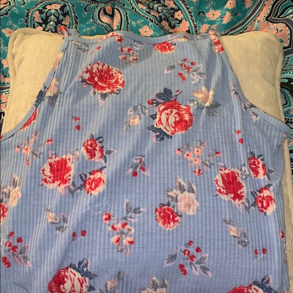 Blue flower halter top